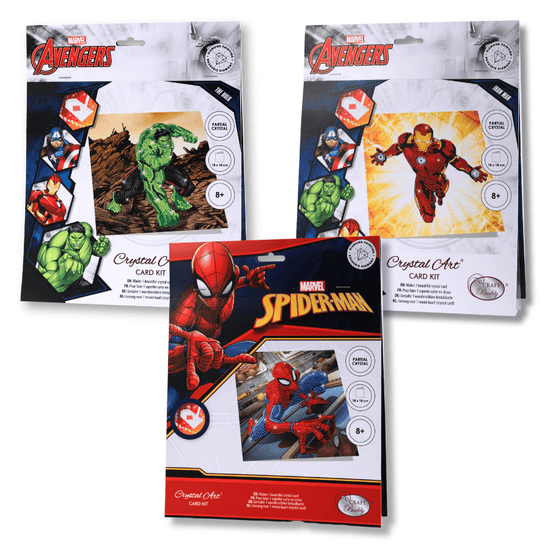 Load image into Gallery viewer, Set of 3 Marvel Crystal Art Cards
