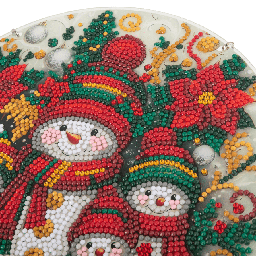 Merry Snowmen Crystal Art Hanging Decoration gems