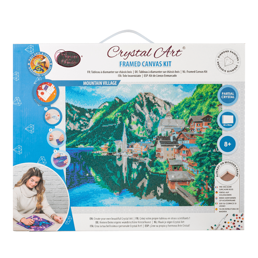 Mountain Village Crystal Art Canvas Kit 40cmx50cm 8