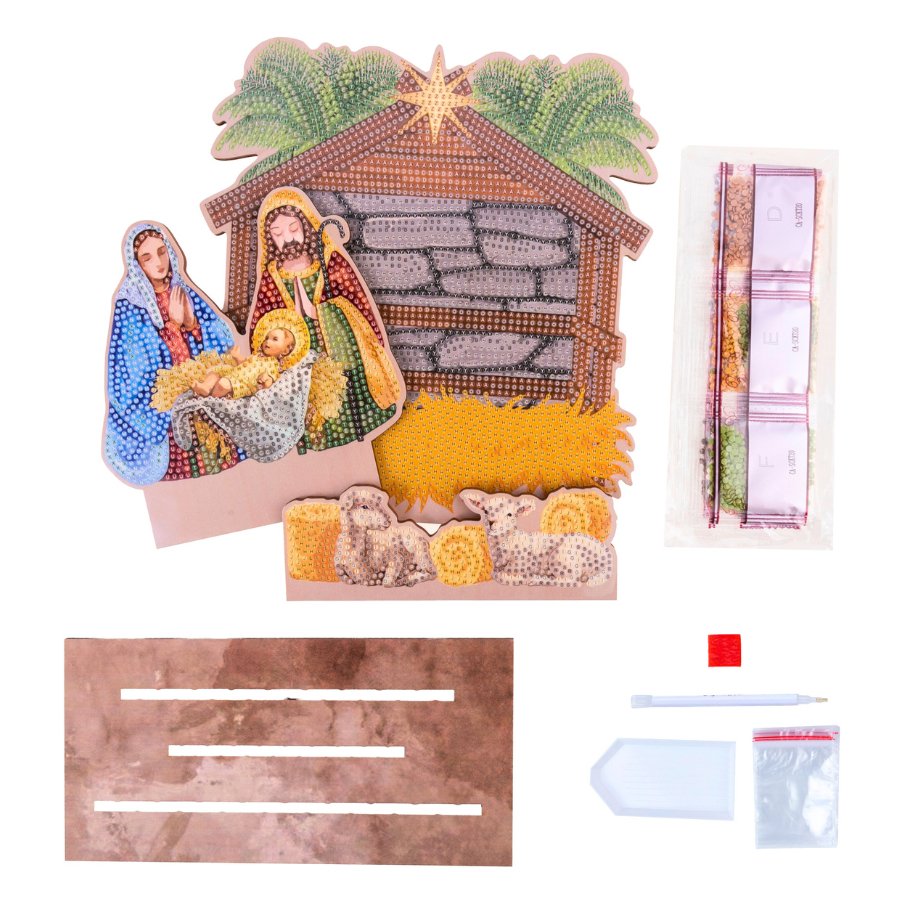 Nativity 3D Crystal Art Scene contents