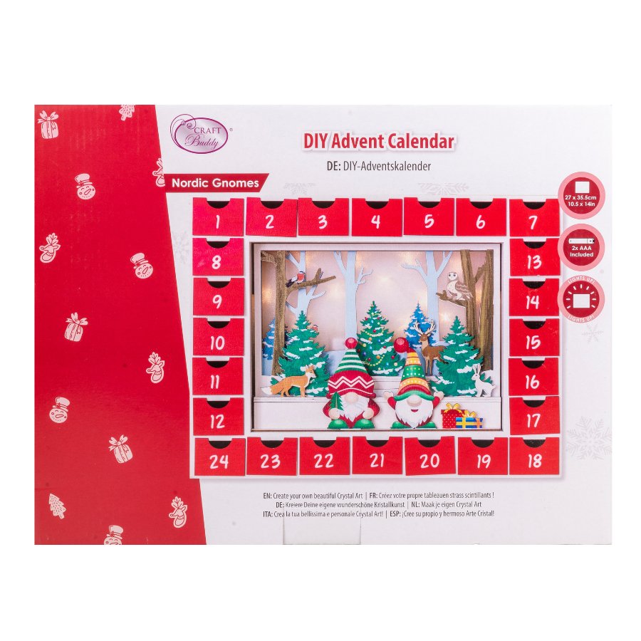 Nordic Gnomes LED Light Up Advent Calendar Kit 5