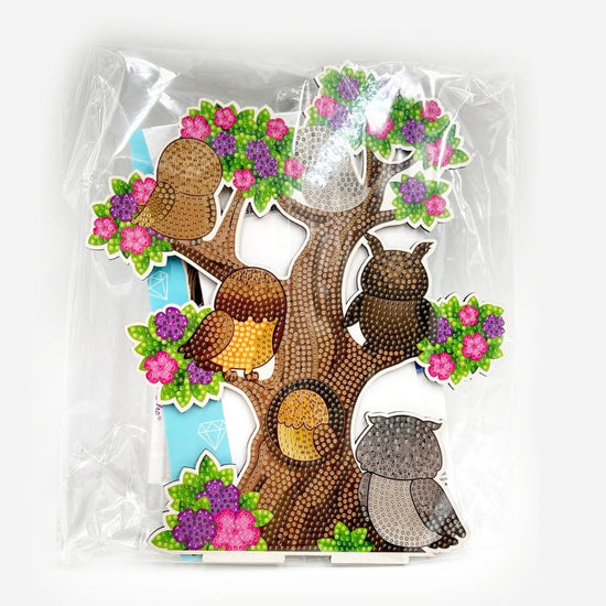 Owl Tree Crystal Art Wooden Decoration 8