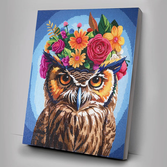 "Owl" Crystal Art Canvas Kit 40x50cm