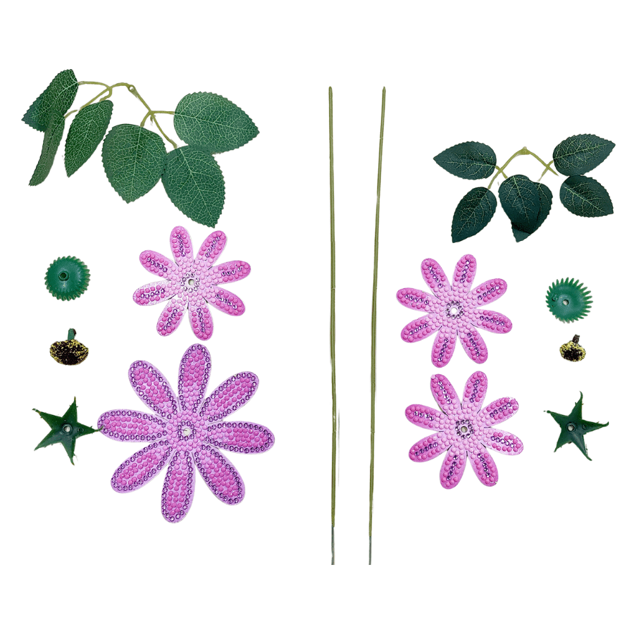 Pink Lilac Crystal Art 3D Flower Kit 7