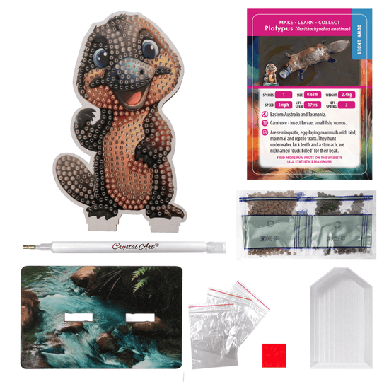 Load image into Gallery viewer, Platypus Crystal Art Wildlife Buddies contents
