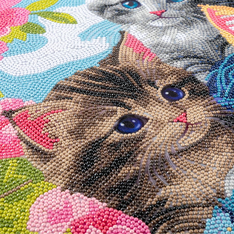 Playful Cats Crystal Art Canvas Kit 40x50cm