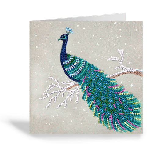 Pretty Peacock Crystal Art Card kit 1