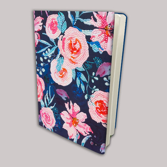 Pretty Pink Flowers Crystal Art Notebook