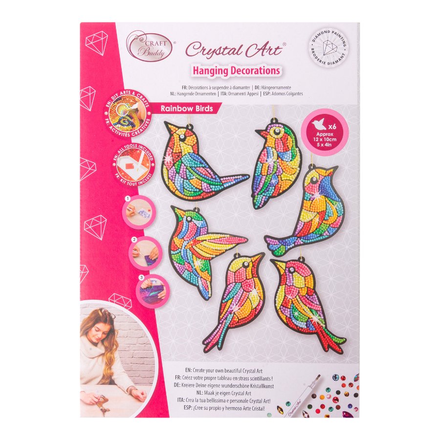 Rainbow Birds Crystal Art Hanging Decorations Kit 2