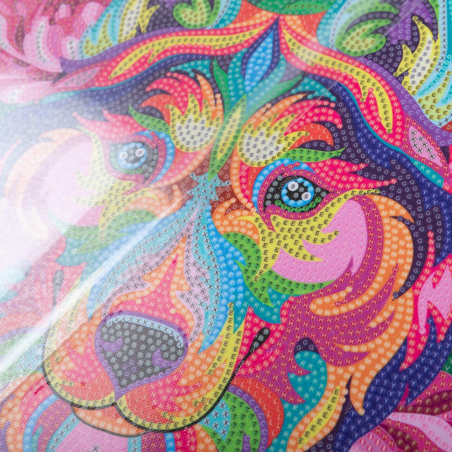 Rainbow Husky Crystal Art Canvas 30x30cm 3