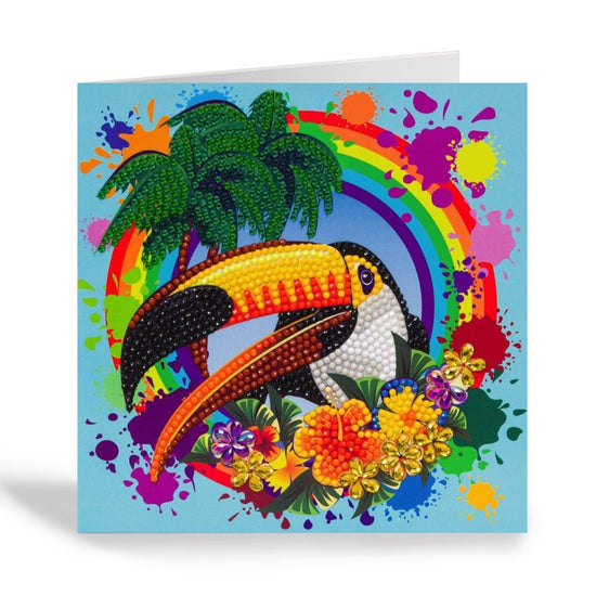 Rainbow Toucan Crystal Art Card 1