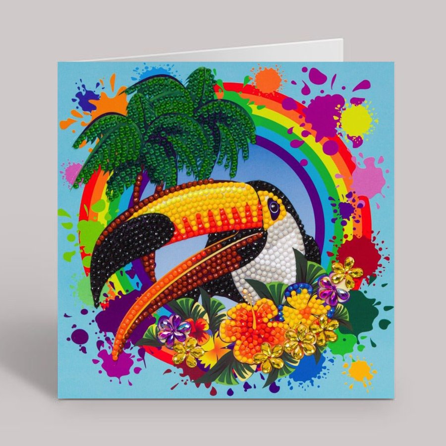 Rainbow Toucan Crystal Art Card 2