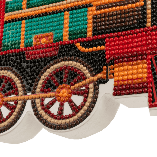Santa's Train Crystal Art Wooden Decoration Kit