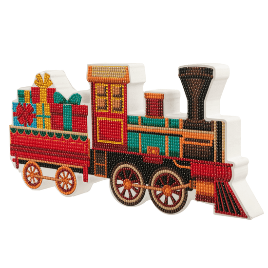 Santa's Train Crystal Art Wooden Decoration Kit