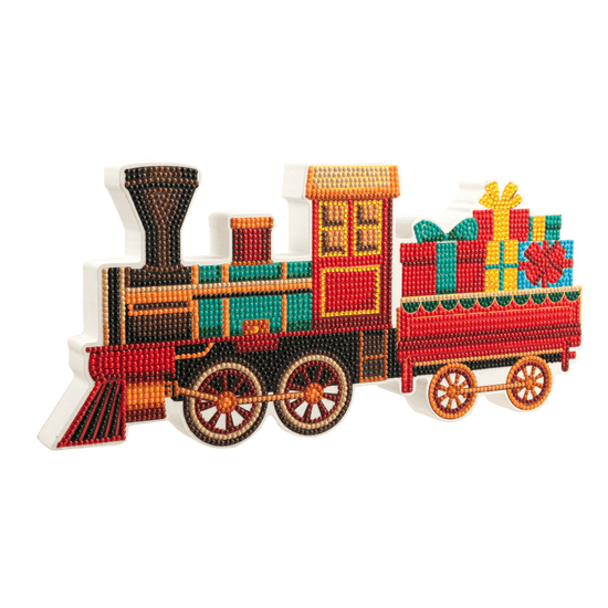 Santa's Train Crystal Art Wooden Decoration Kit