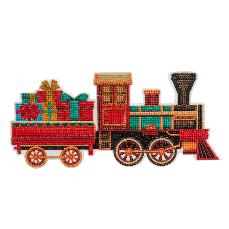Santa's Train Crystal Art Wooden Decoration Kit