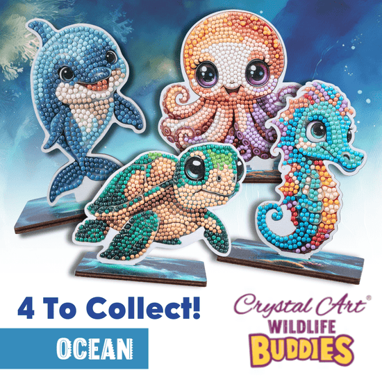 Load image into Gallery viewer, Seahorse Crystal Art Wildlife Buddies group
