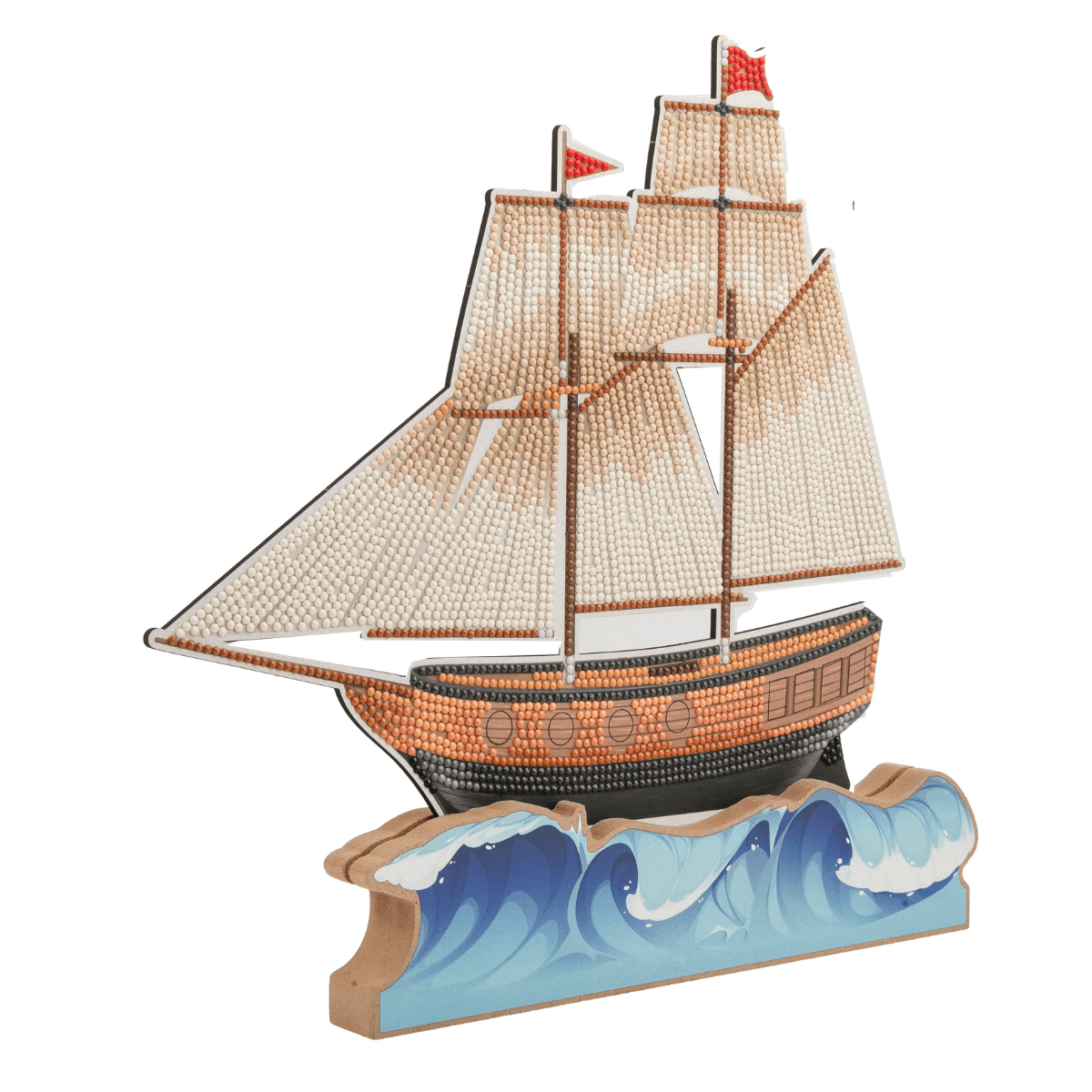 Ship Crystal Art Wooden Decoration left