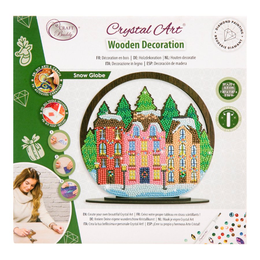 Snow Globe Crystal Art Wood3en Decoration