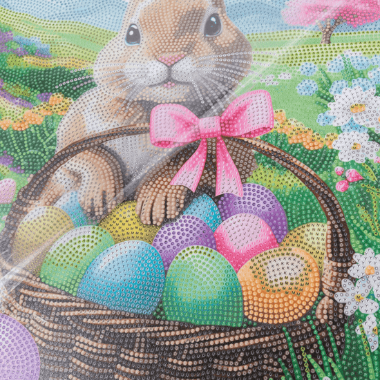 Load image into Gallery viewer, Spring Rabbit Crystal Art Canvas Kit 35x45 closeup2
