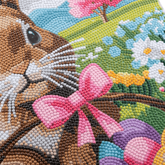 Load image into Gallery viewer, Spring Rabbit Crystal Art Canvas Kit 35x45 closeup
