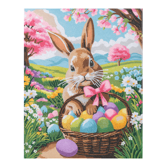 Load image into Gallery viewer, Spring rabbit Crystal Art Canvas Kit 35x45 complete
