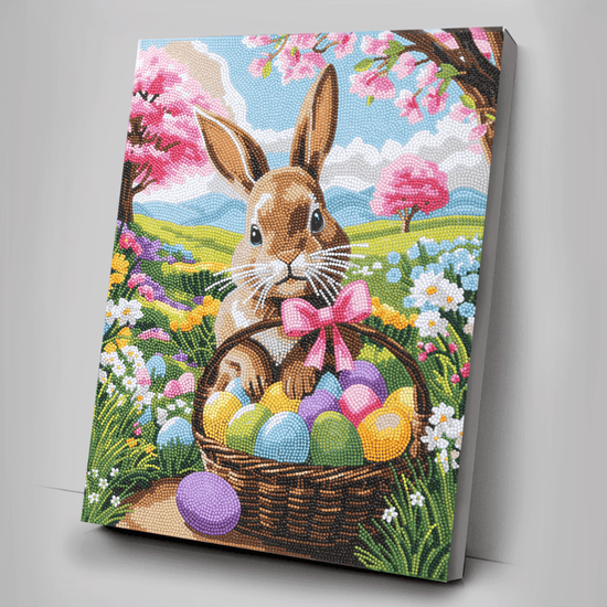 Load image into Gallery viewer, Spring Rabbit Crystal Art Canvas Kit 35x45 grey
