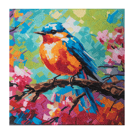 Load image into Gallery viewer, Spring Robin Crystal Art Canvas Kit 30x30 4
