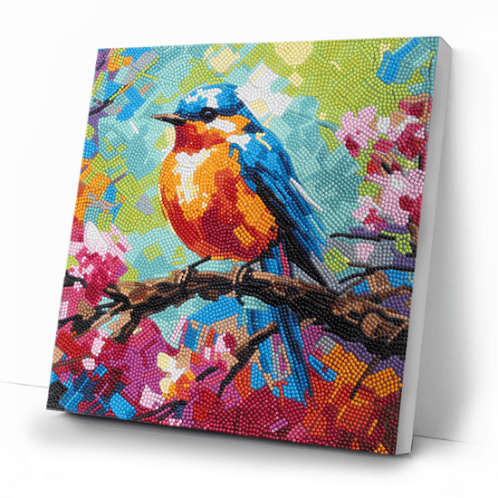 Load image into Gallery viewer, Spring Robin Crystal Art Canvas Kit 30x30 5
