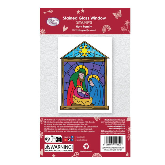 Stained Glass A6 Stamp Set Holy Family pack back