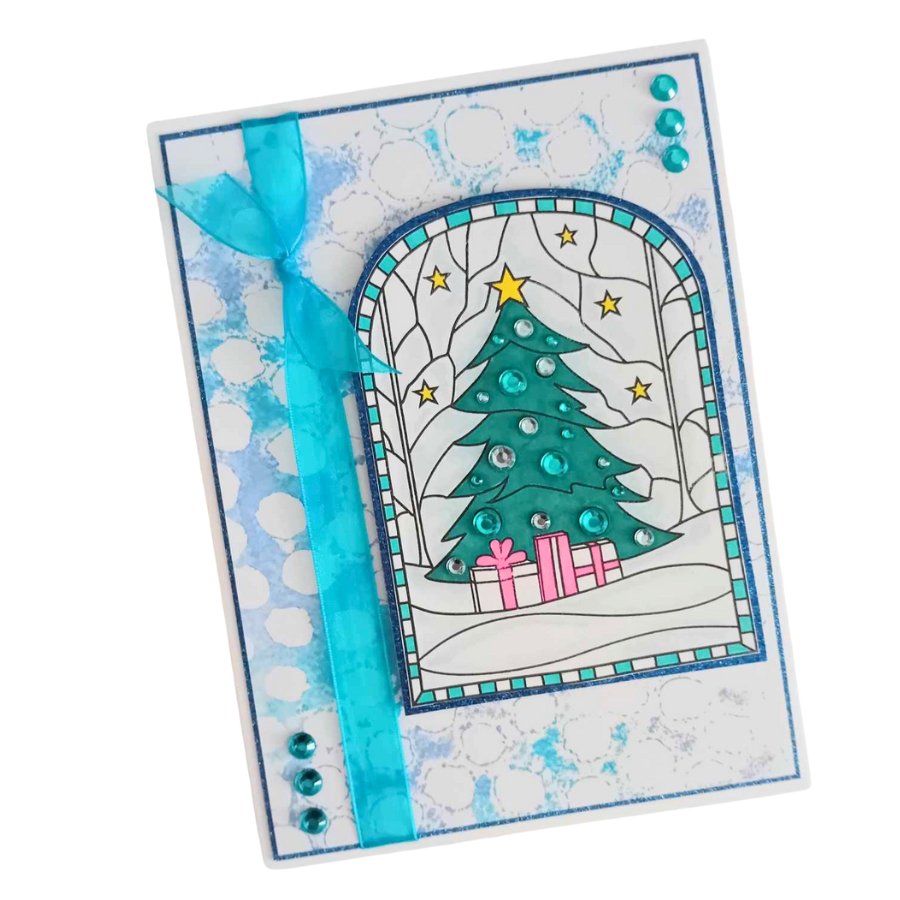 Stained Glass A6 Stamp Set Tree Of Light pack example 1