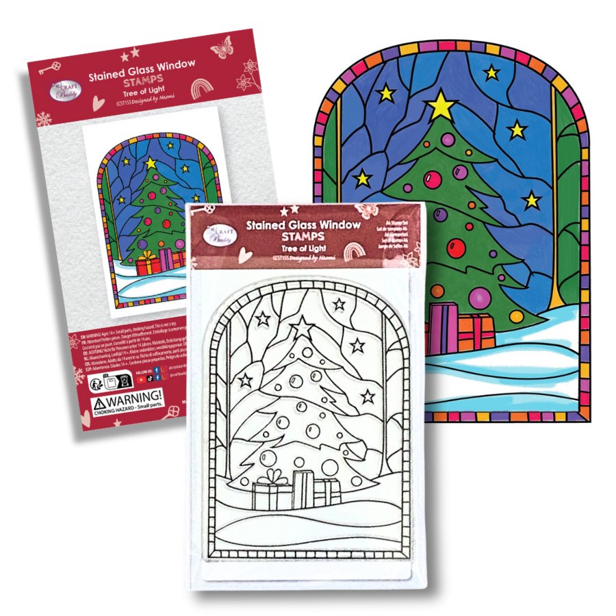 Stained Glass A6 Stamp Set Tree Of Light pack trio