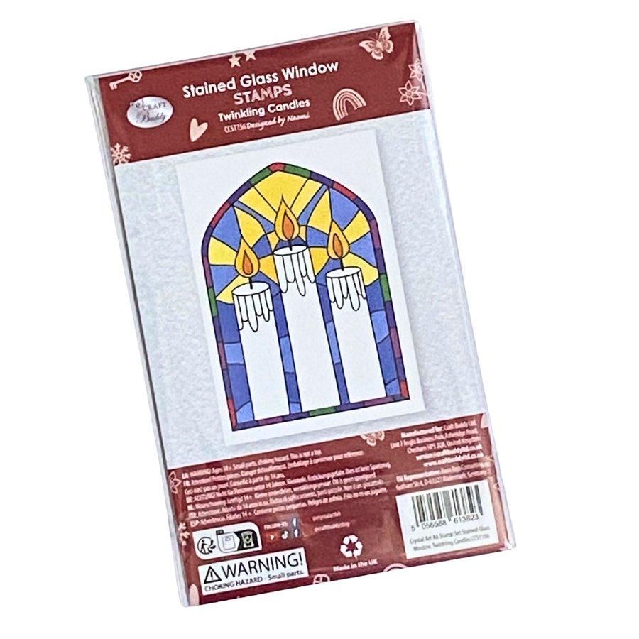 Stained Glass A6 Stamp Set Twinkling Candles front