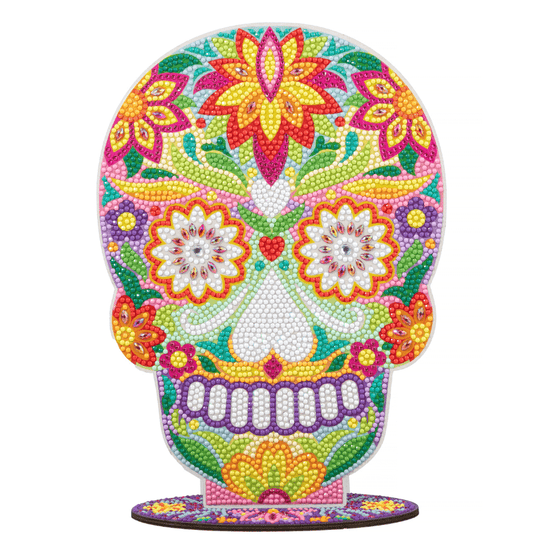 Sugar Skull Crystal Art Wooden Decoration 5