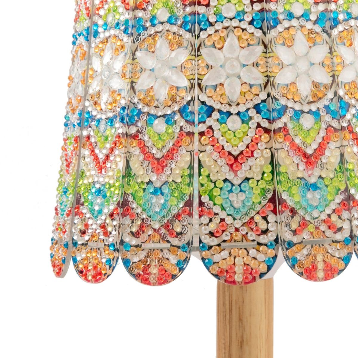 Sunburst mosaic diamond art lamp close up finished