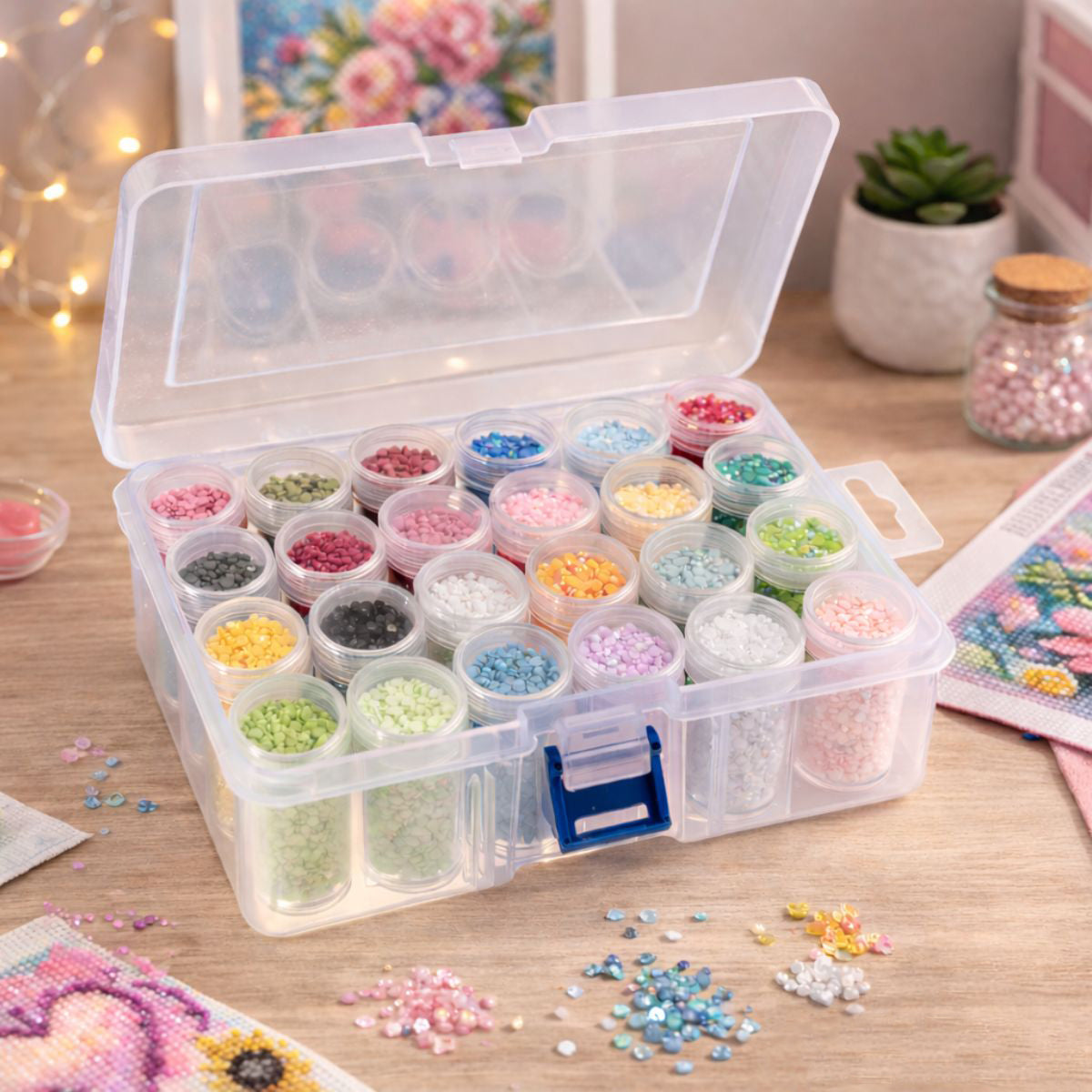 Transparent diamond painting storage box lifestyle