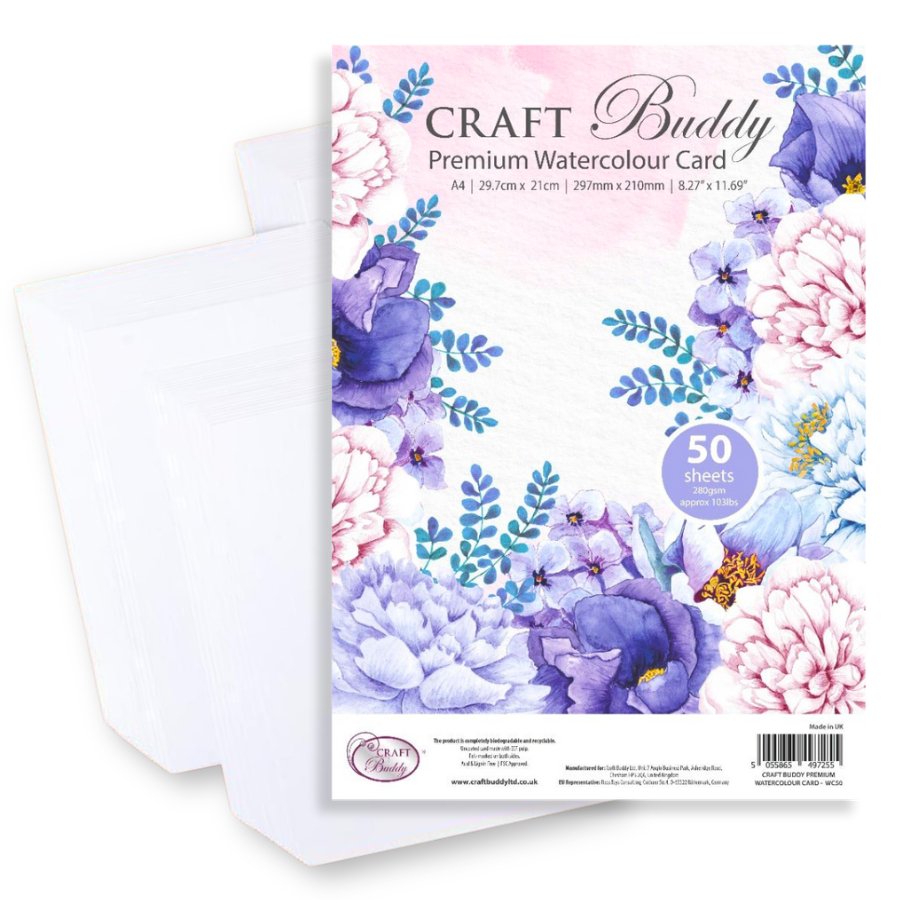 50 Sheets of  Premium A4 Watercolour Card - WC50