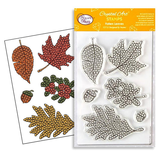 "Fallen Leaves" Craft Buddy Crystal Art A6 Stamp Set