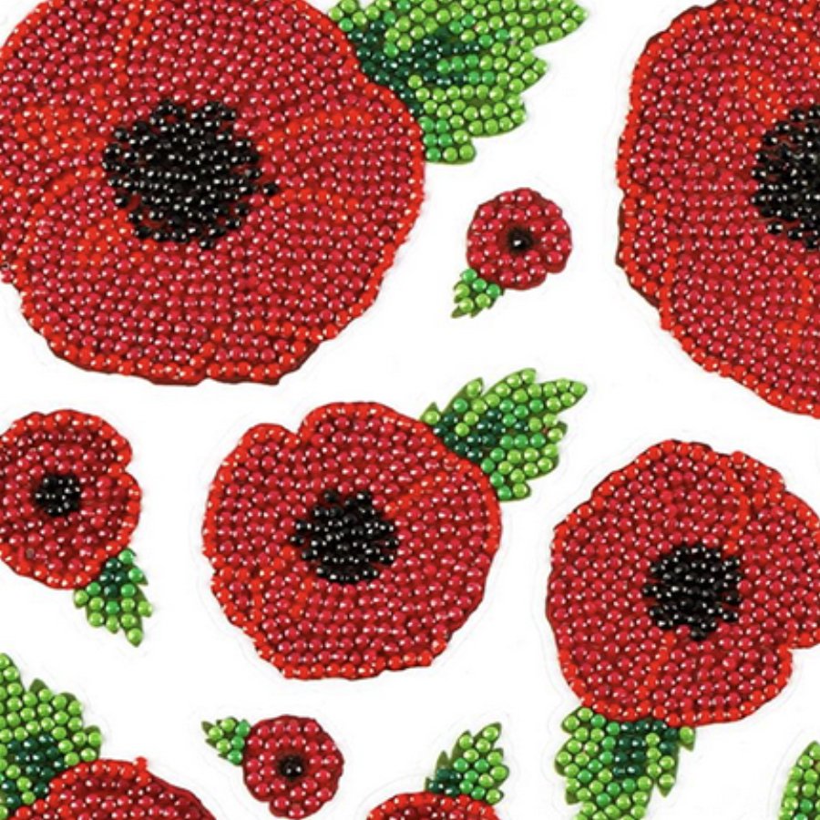 "Poppy" Crystal Art Stickers x14 (no tools)