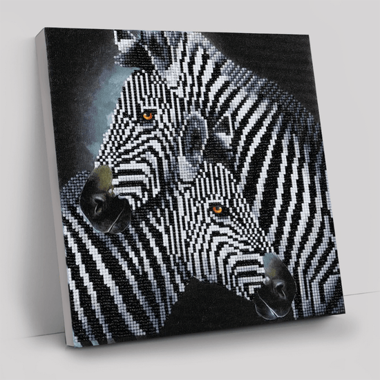 "Zebra Hugs" Crystal Art Kit 30x30cm