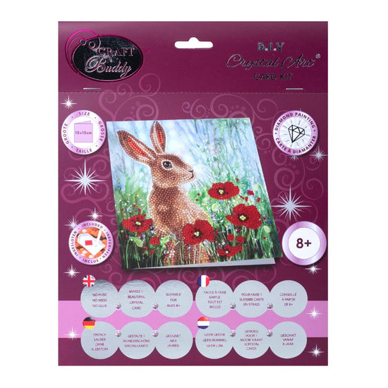 Wild Flowers Hare Crystal Art Card 4