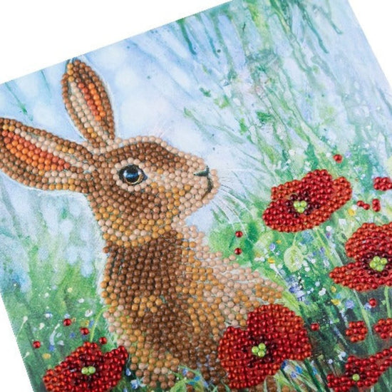 Wild Flowers Hare Crystal Art Card 7