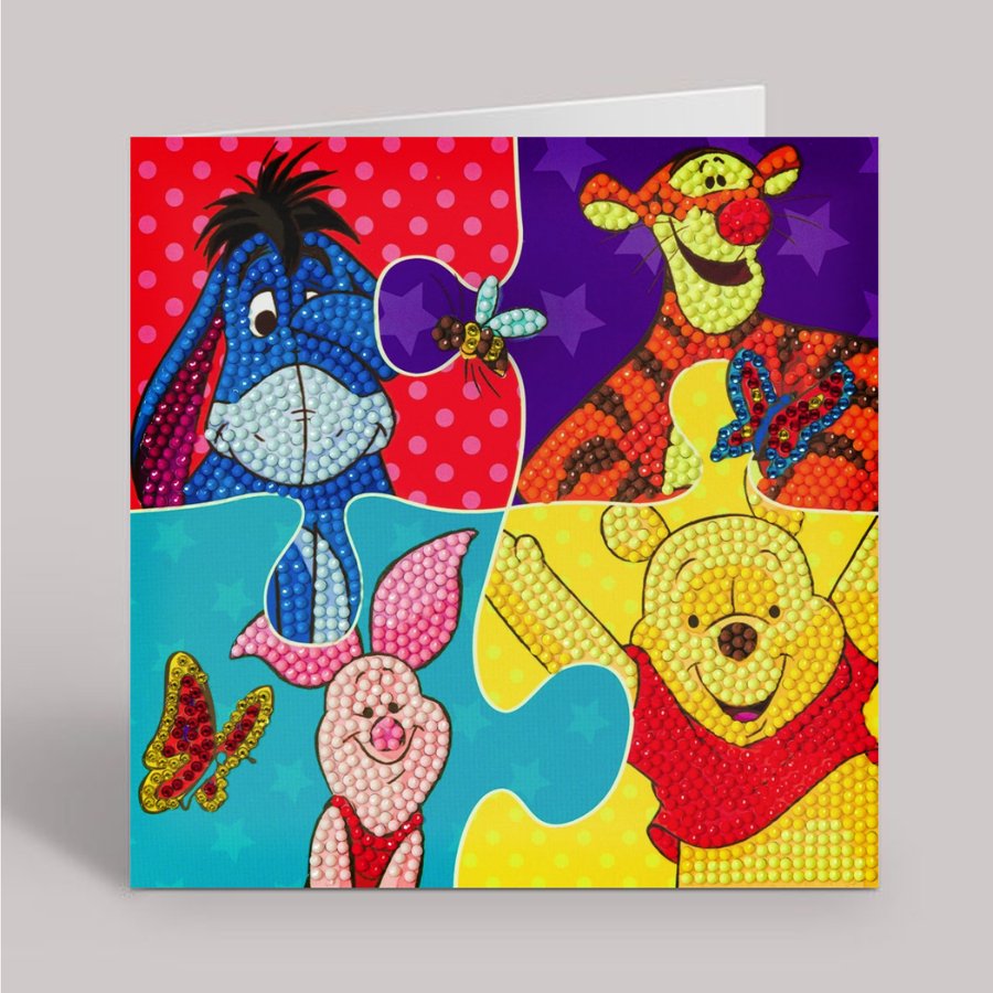 Winnie The Pooh Puzzle Crystal Art Card