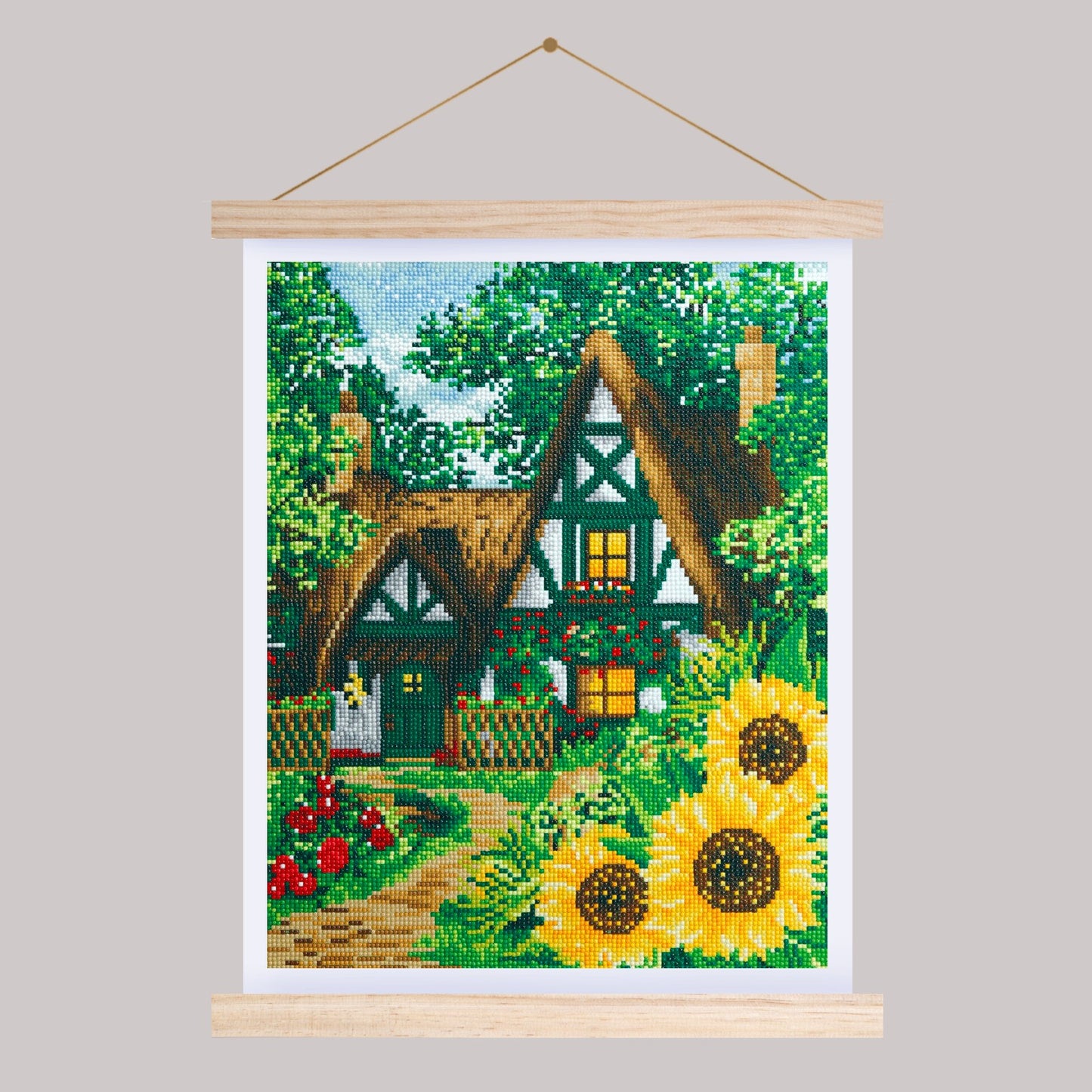 Woodland Thatch crystal art scroll