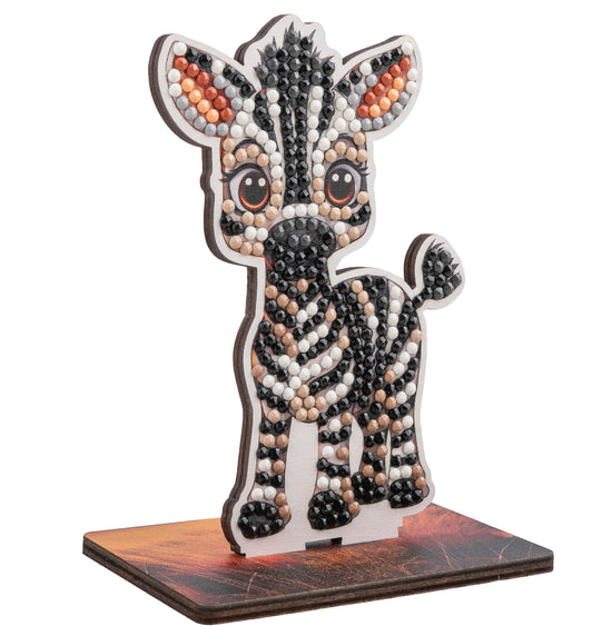 Load image into Gallery viewer, Zebra Crystal Art Wildlife Buddies angle
