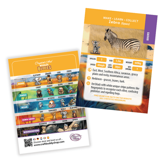 Load image into Gallery viewer, Zebra Crystal Art Wildlife Buddies educard
