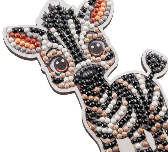 Load image into Gallery viewer, Zebra Crystal Art Wildlife Buddies face
