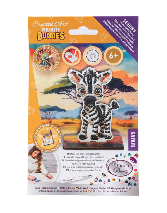 Load image into Gallery viewer, Zebra Crystal Art Wildlife Buddies pack
