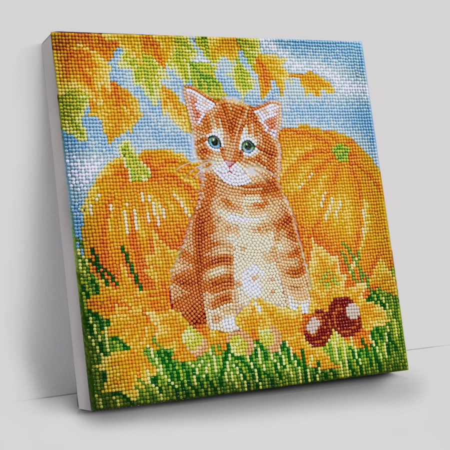 "Autumn Cat" 30x30cm Crystal Art Kit