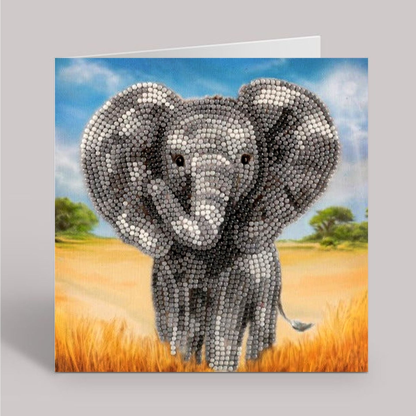 baby elephant crystal art card